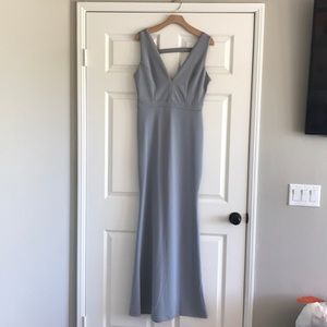 Floor length grey dress